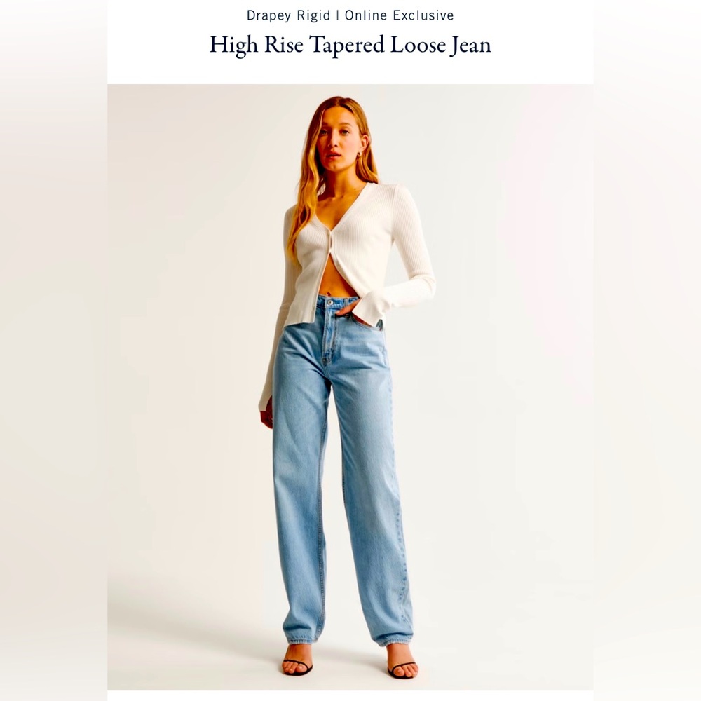 Abercrombie High Waisted Tapered Jeans 24 Short